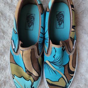 Vans Slip On Vintage Canvas Hawaiian Print Shoes Unisex